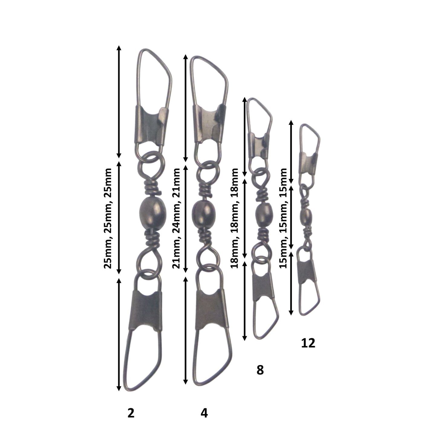 Swimerz Double Snap Barrel Swivels, Size 4, 12 pack - Image 2