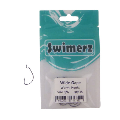 Swimerz 0/6 Wide Gape Worm Hook 15 Pack - Image 2