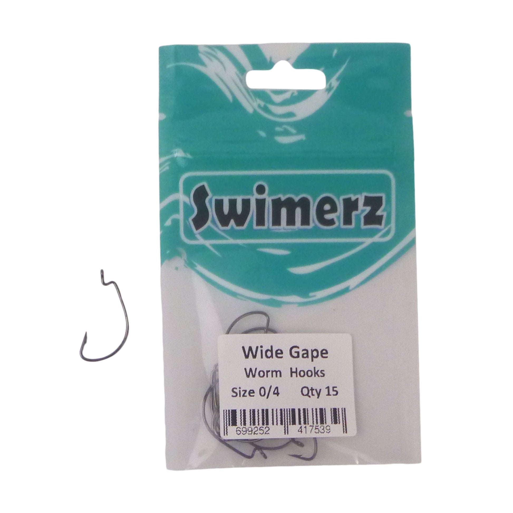 Swimerz 0/4 Wide Gape Worm Hook 15 Pack - Image 2