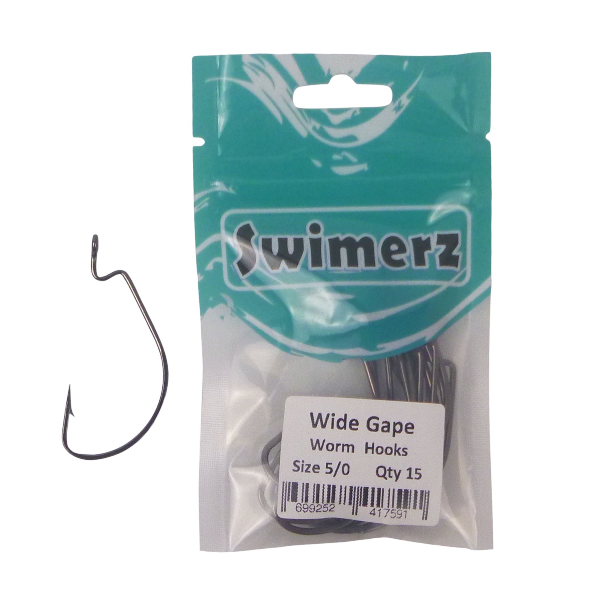 Swimerz 5/0 Wide Gape Worm Hook 15 Pack - Image 2
