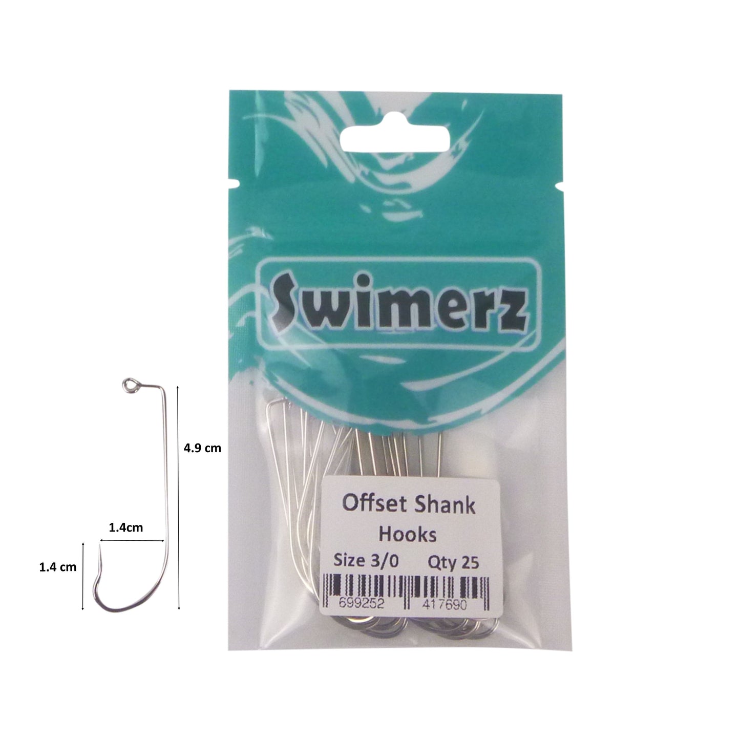 Swimerz 3/0 Offset Shank Jig Hook 25 Pack - Image 3