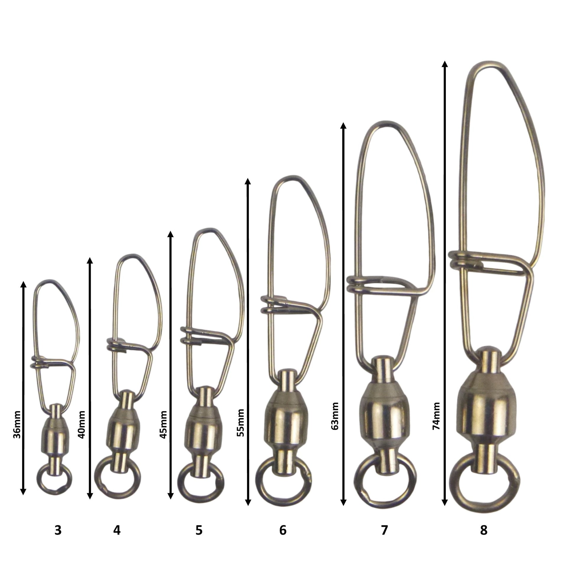 Swimerz HD Ball Bearing Swivels with Crosslock Snap, Size 6, 12 pack - Image 2