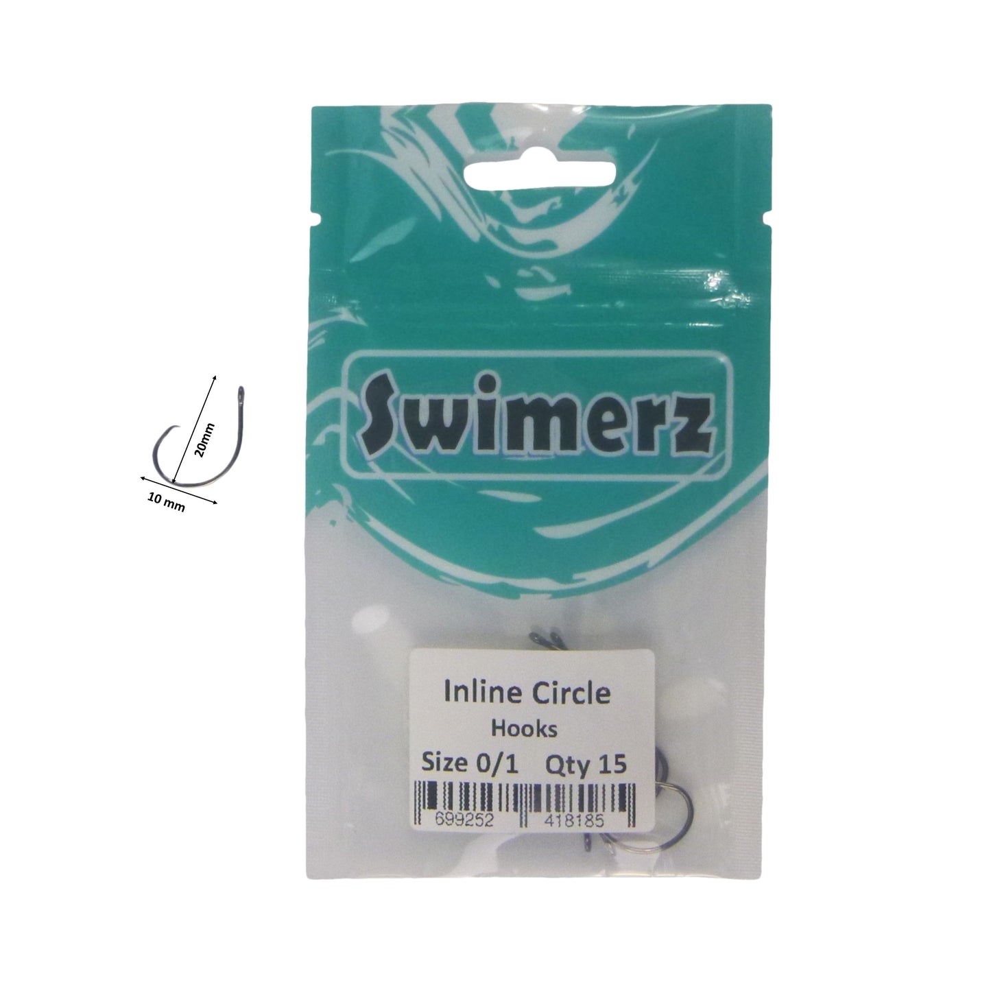 Swimerz 0/1 Inline Circle Hook 15 Pack - Image 3
