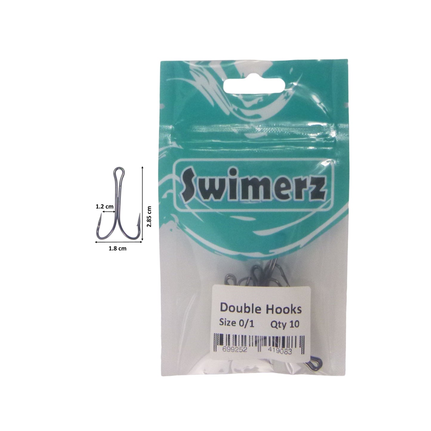 Swimerz Size 1 Extra Strong Double Hook 10 Pack - Image 3