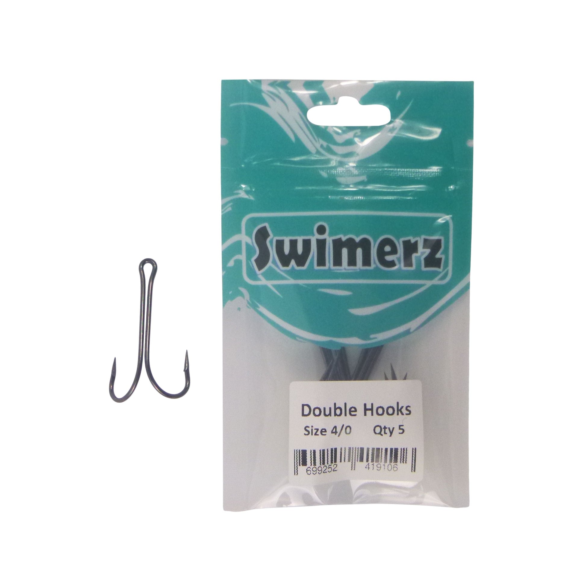 Swimerz Size 4/0 Extra Strong Double Hook 5 Pack - Image 2