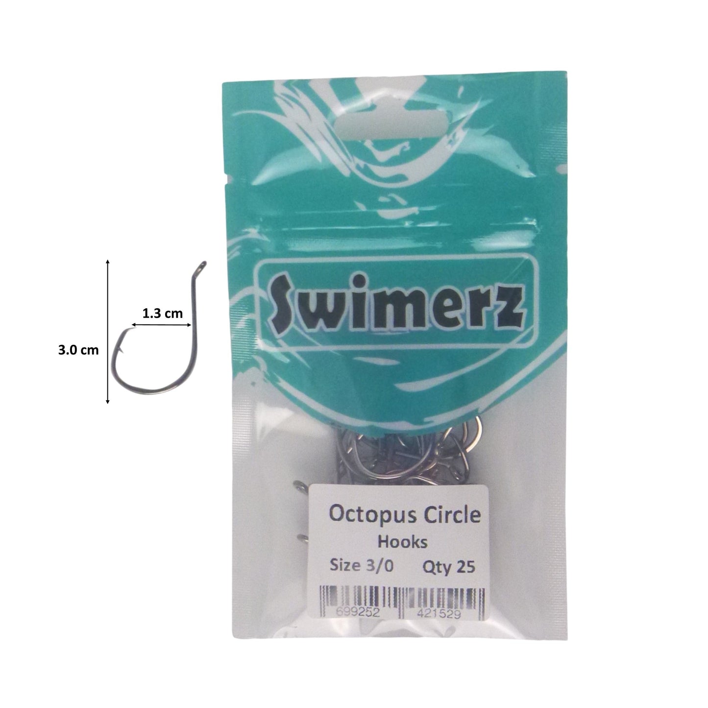 Swimerz 3/0 Octopus Circle Hooks, 25 pack - Image 3