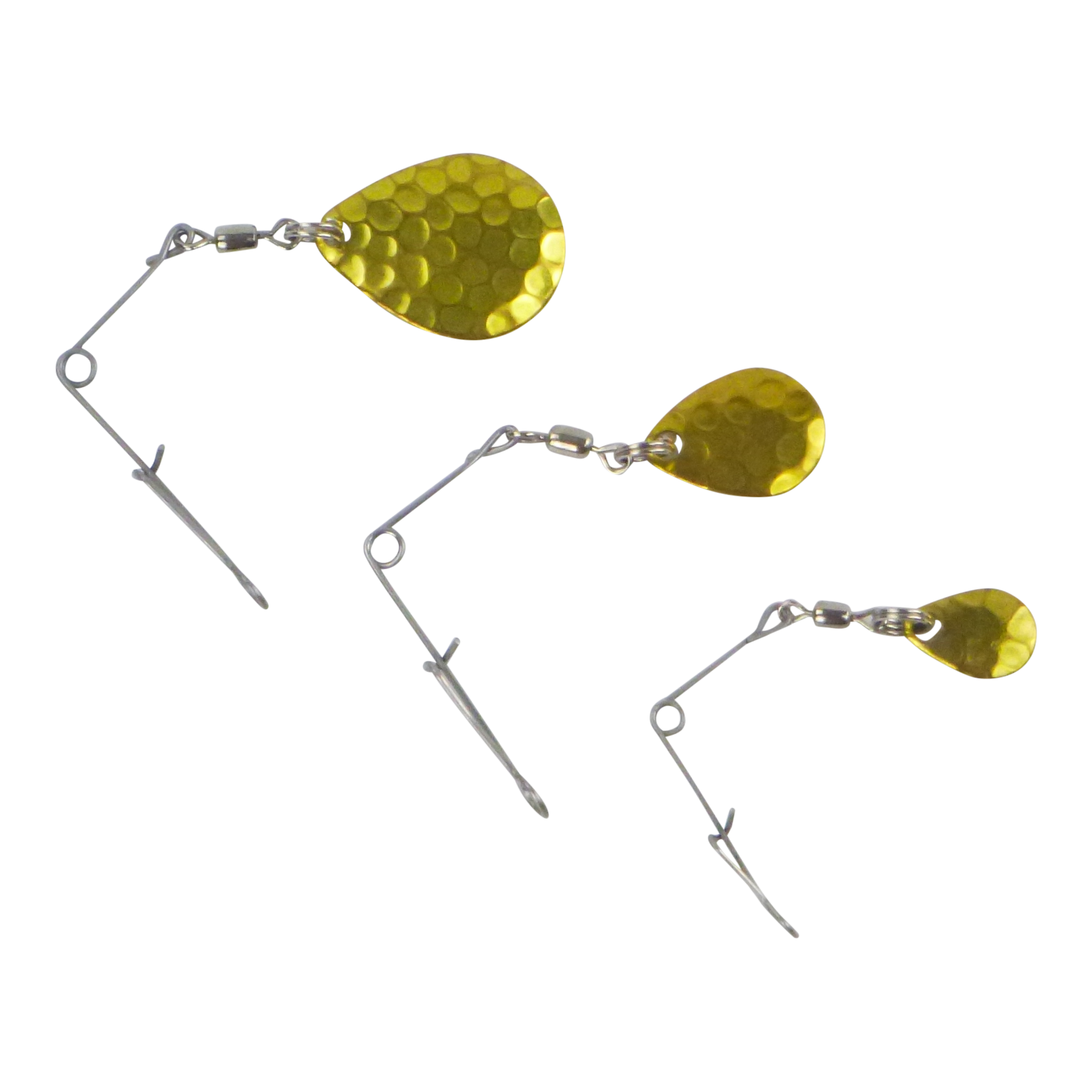 Swimerz Jig Spinner, Small, Hammered Brass, 5 Pack