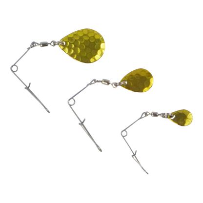 Swimerz Jig Spinner, Small, Hammered Brass, 5 Pack