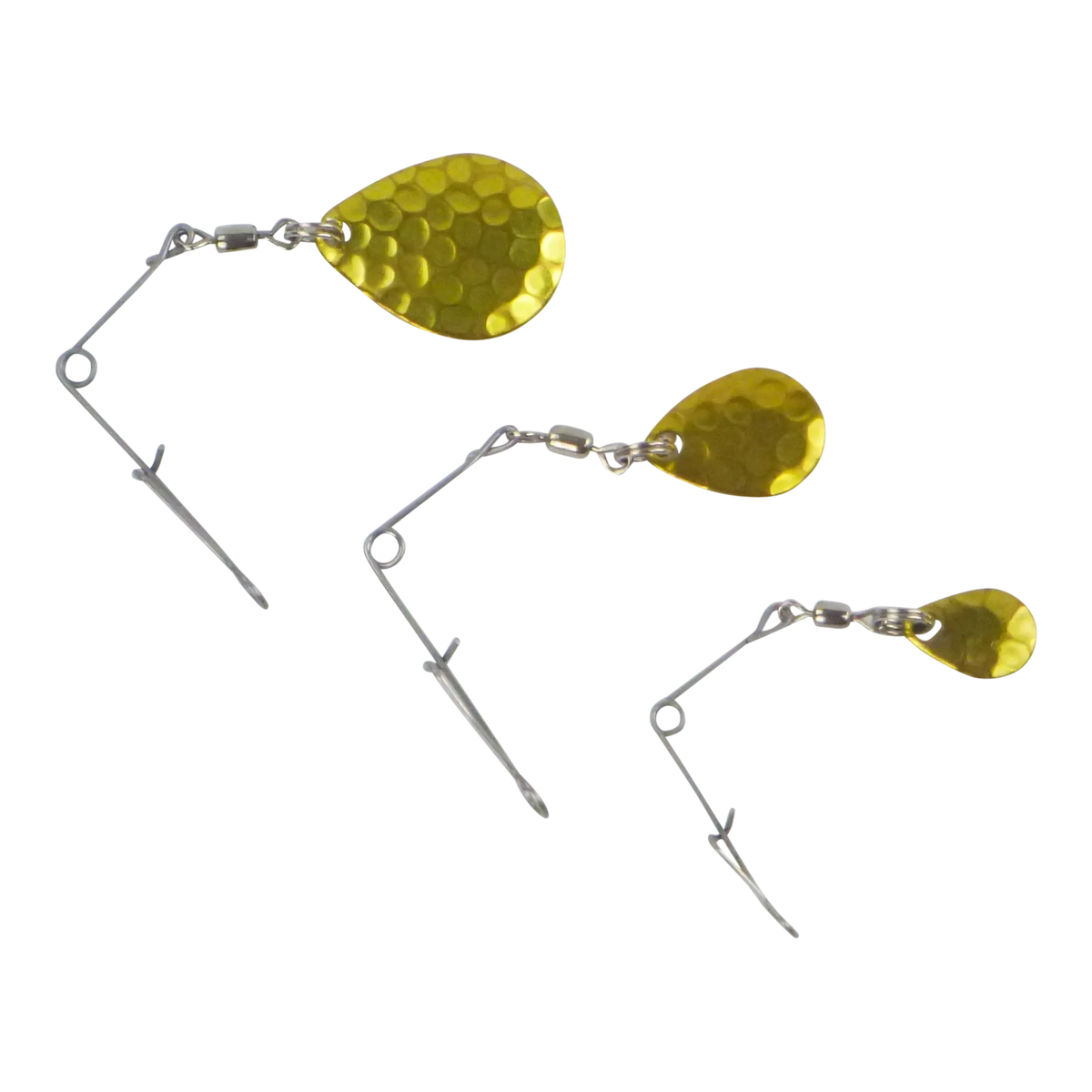 Swimerz Jig Spinner, Small, Hammered Brass, 5 Pack