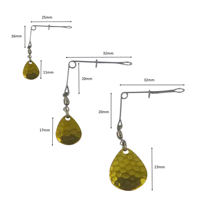 Swimerz Jig Spinner, Small, Hammered Brass, 5 Pack - Image 2