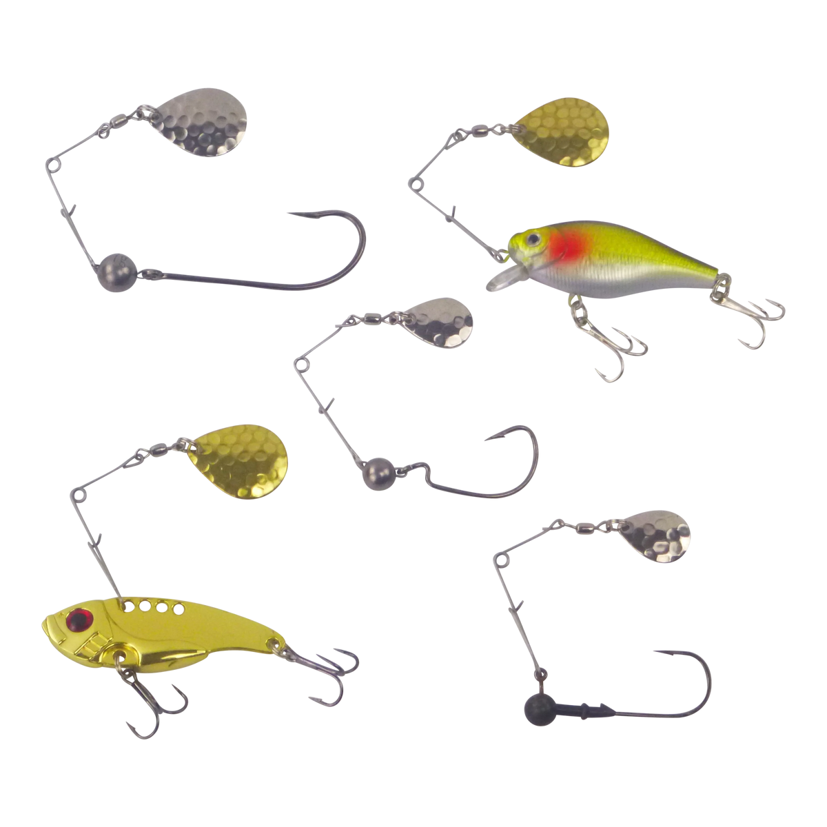 Swimerz Jig Spinner, Small, Hammered Brass, 5 Pack - Image 3