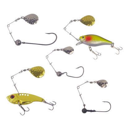 Swimerz Jig Spinner, Small, Hammered Brass, 5 Pack - Image 3