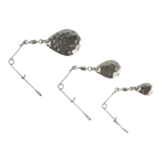 Swimerz Jig Spinner, Large, Hammered Nickel, 5 Pack