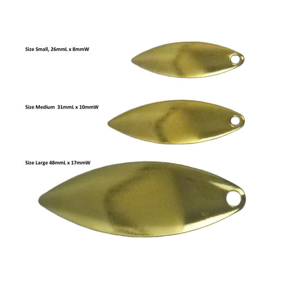Artizan Smooth Willow Blade, Brass, 26mmL x 8mmW, Qty 5 - Image 2