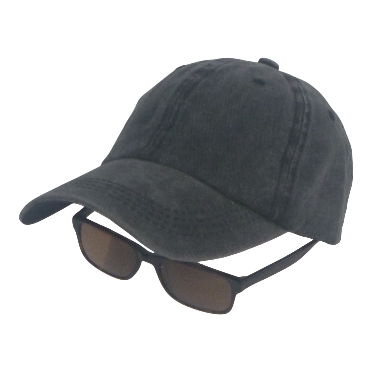 BSTC 6-Panel Baseball Cap, Distressed Cotton, Charcoal - Image 2
