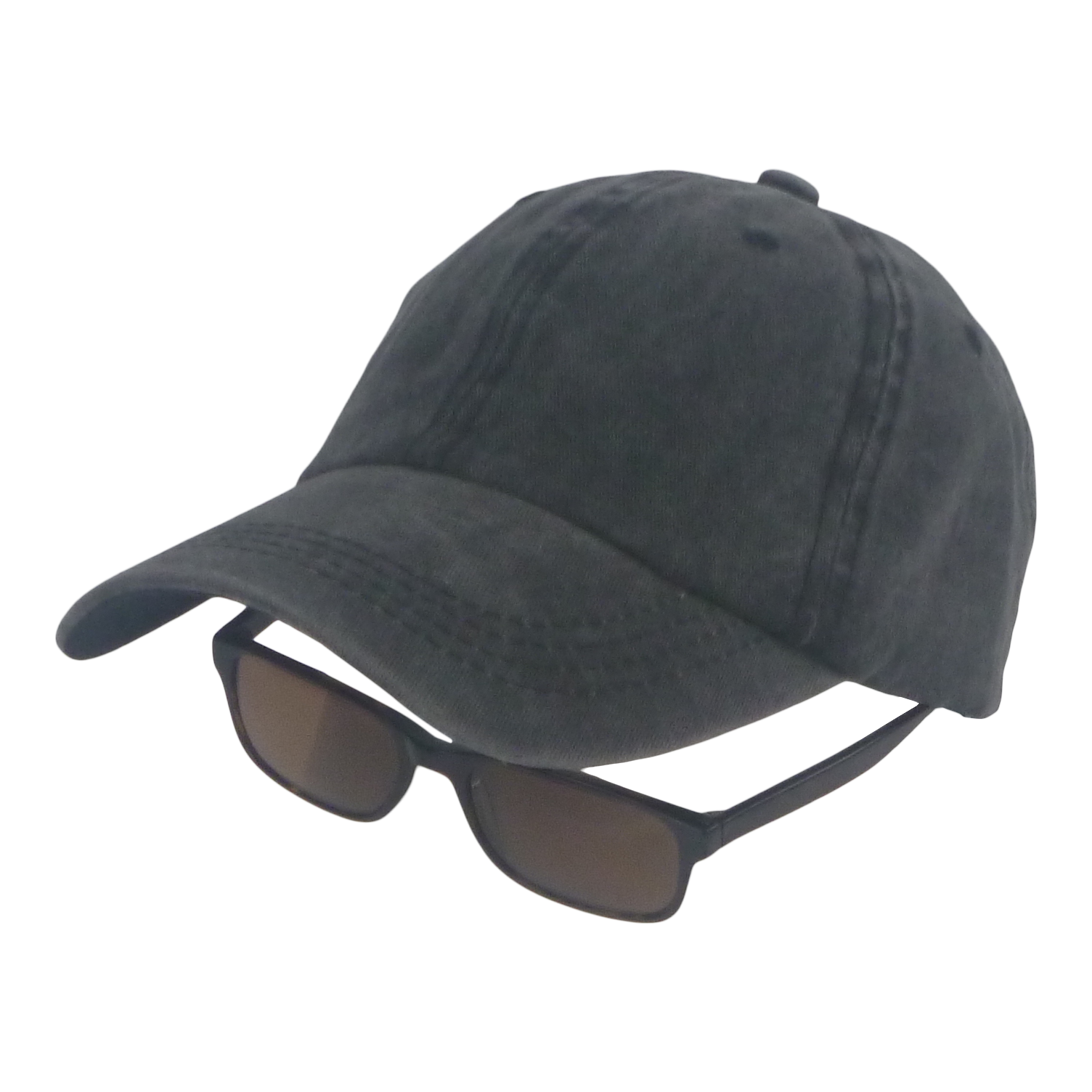 BSTC 6-Panel Baseball Cap, Distressed Cotton, Charcoal - Image 2