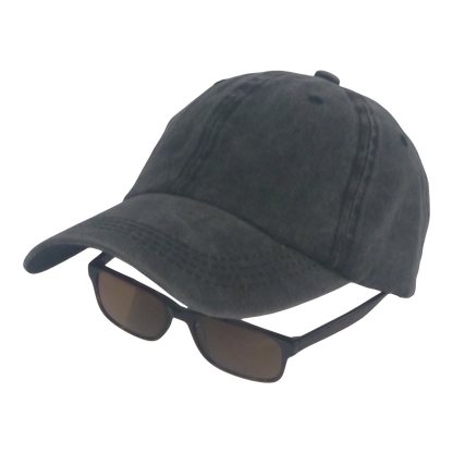 BSTC 6-Panel Baseball Cap, Distressed Cotton, Charcoal - Image 2