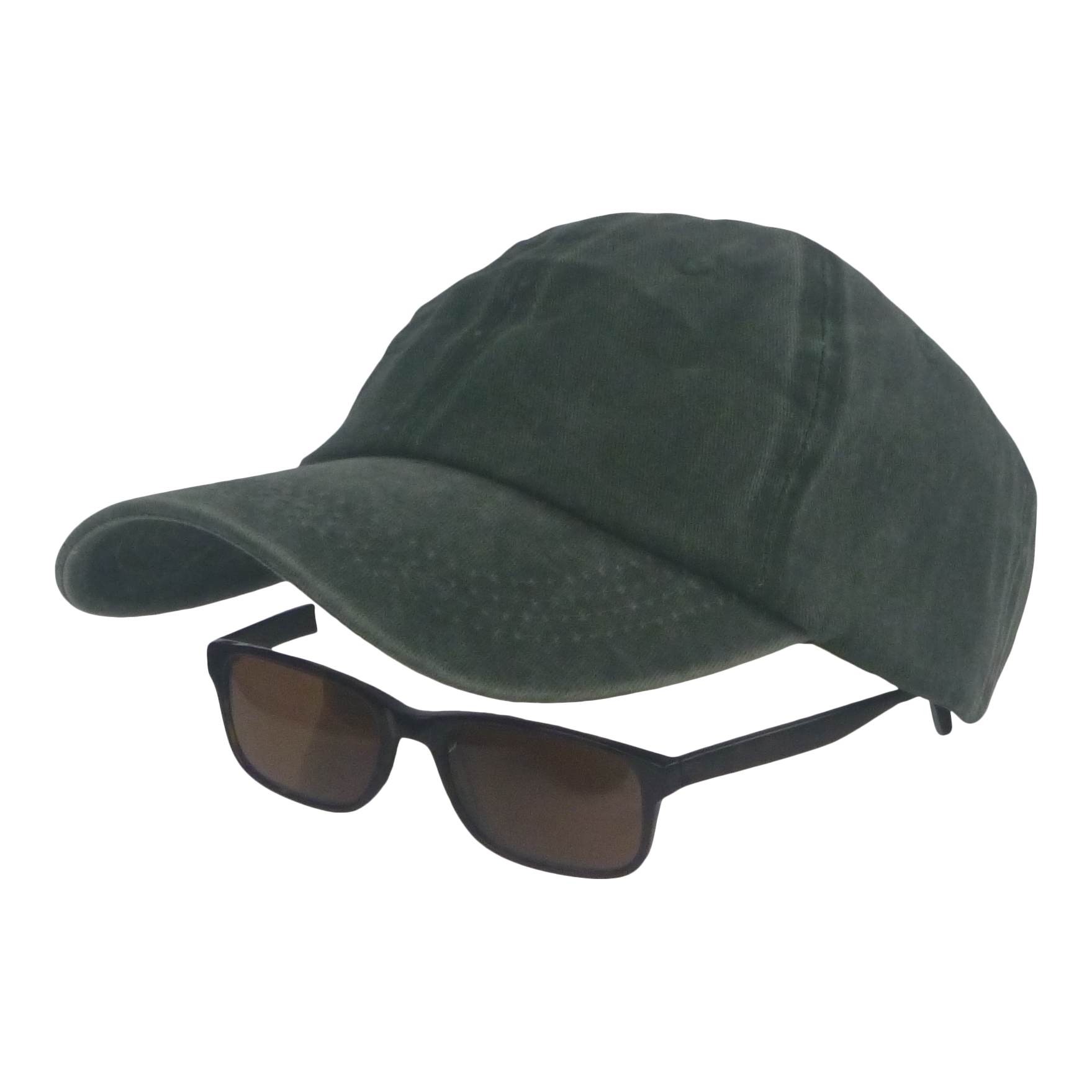 BSTC 6-Panel Baseball Cap, Distressed Cotton, Green - Image 2