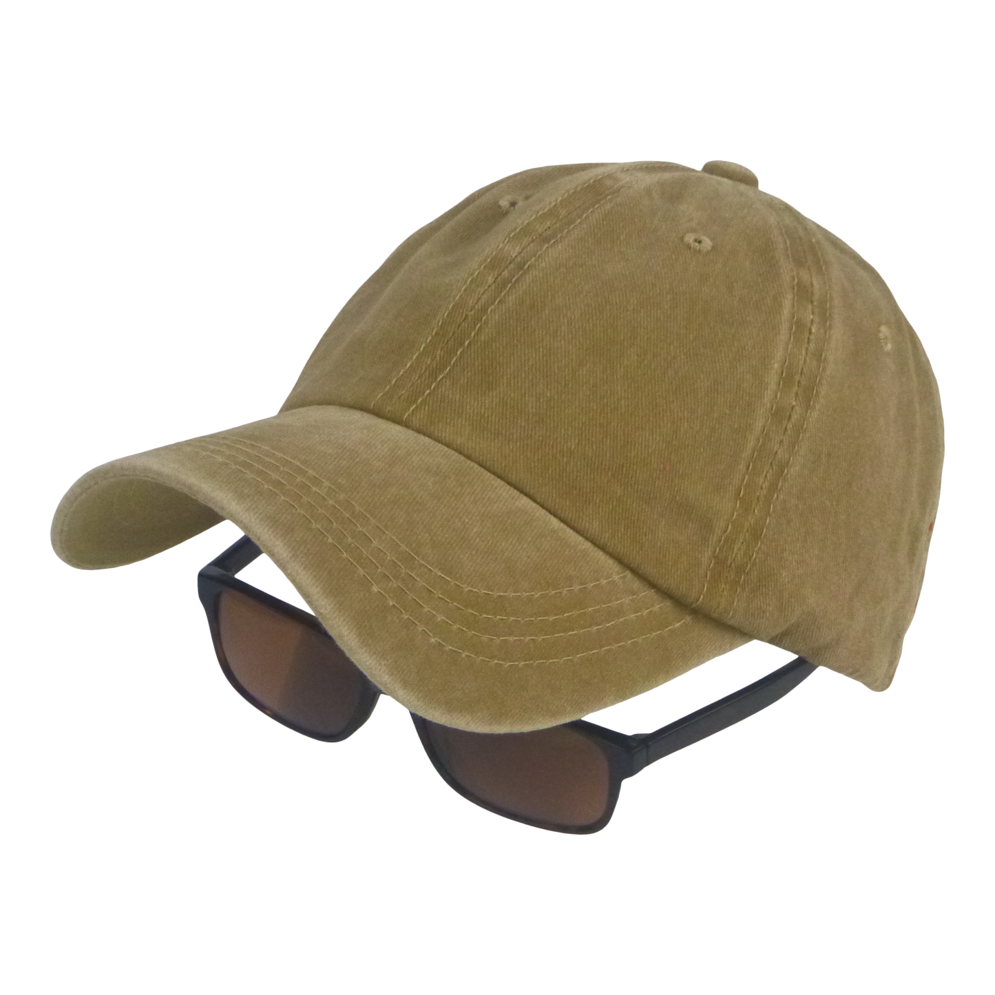 BSTC 6-Panel Baseball Cap, Distressed Cotton, Tan - Image 2