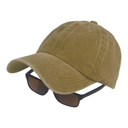 BSTC 6-Panel Baseball Cap, Distressed Cotton, Tan - Image 2