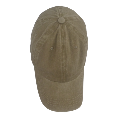 BSTC 6-Panel Baseball Cap, Distressed Cotton, Tan - Image 3