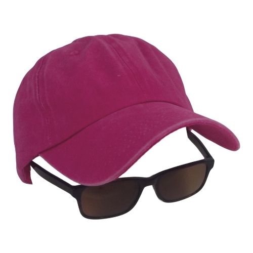 BSTC 6-Panel Baseball Cap, Distressed Cotton, Hot Pink - Image 2