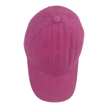 BSTC 6-Panel Baseball Cap, Distressed Cotton, Hot Pink - Image 3