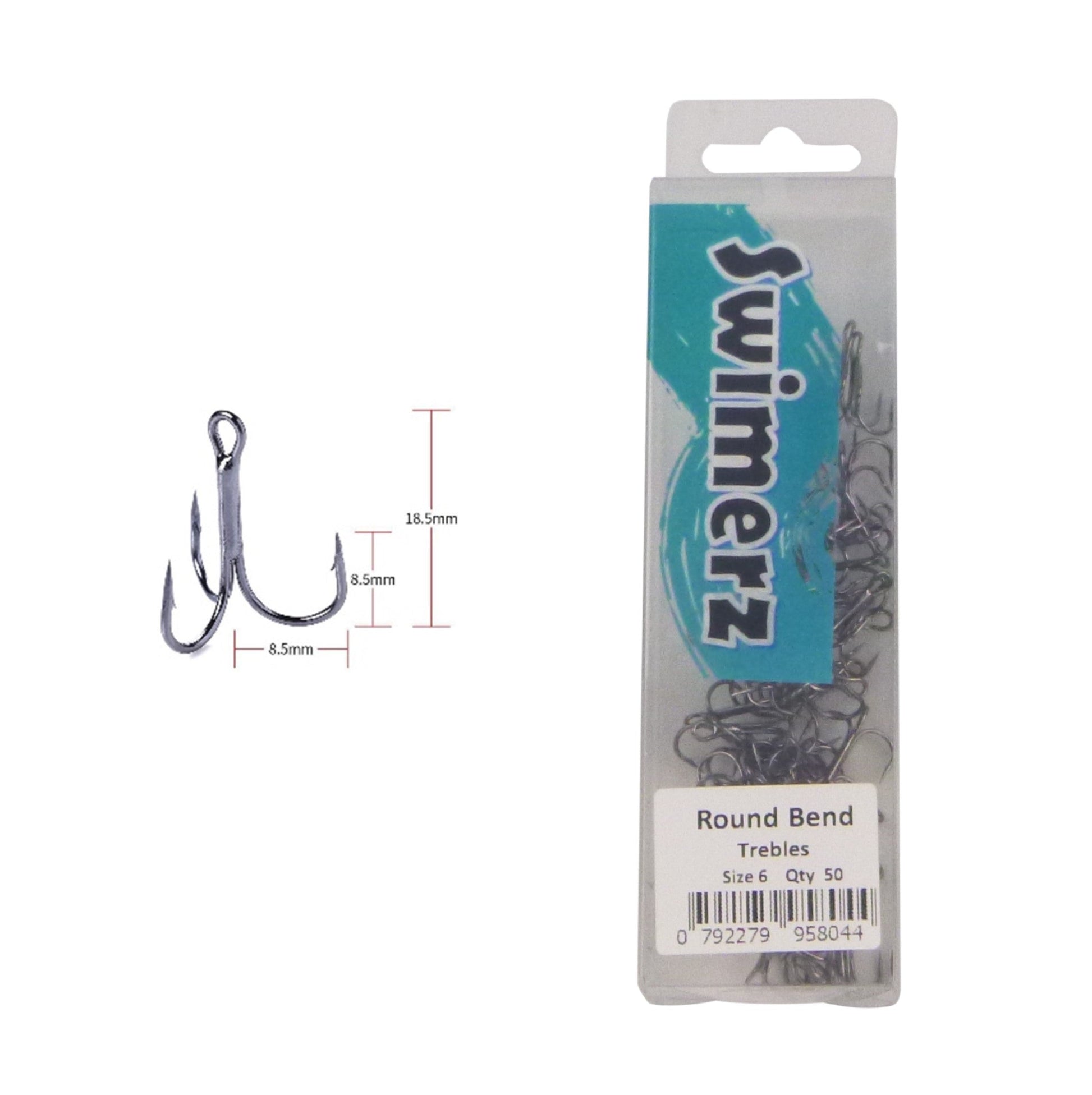 Swimerz Round Bend Trebles Size 6, 50 pack - Image 2