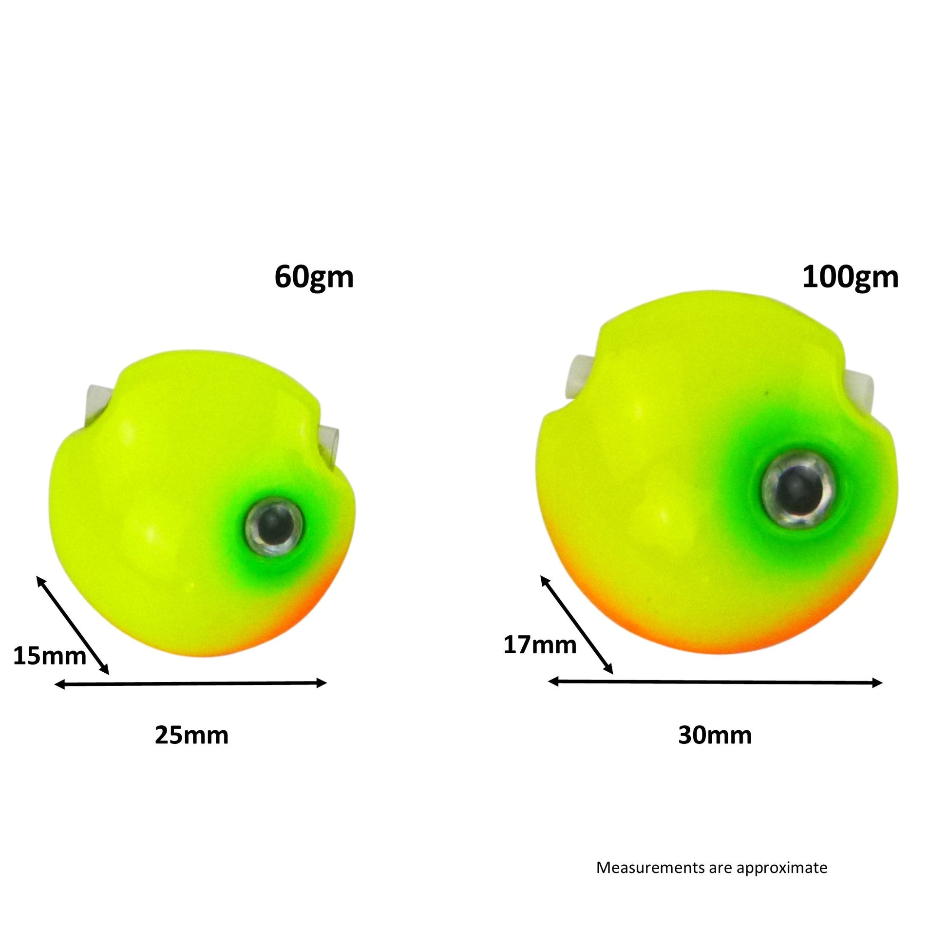 Finesse Kabura Slider Jig Head, 100gm, Lime Spider, 2 Pack - Image 2