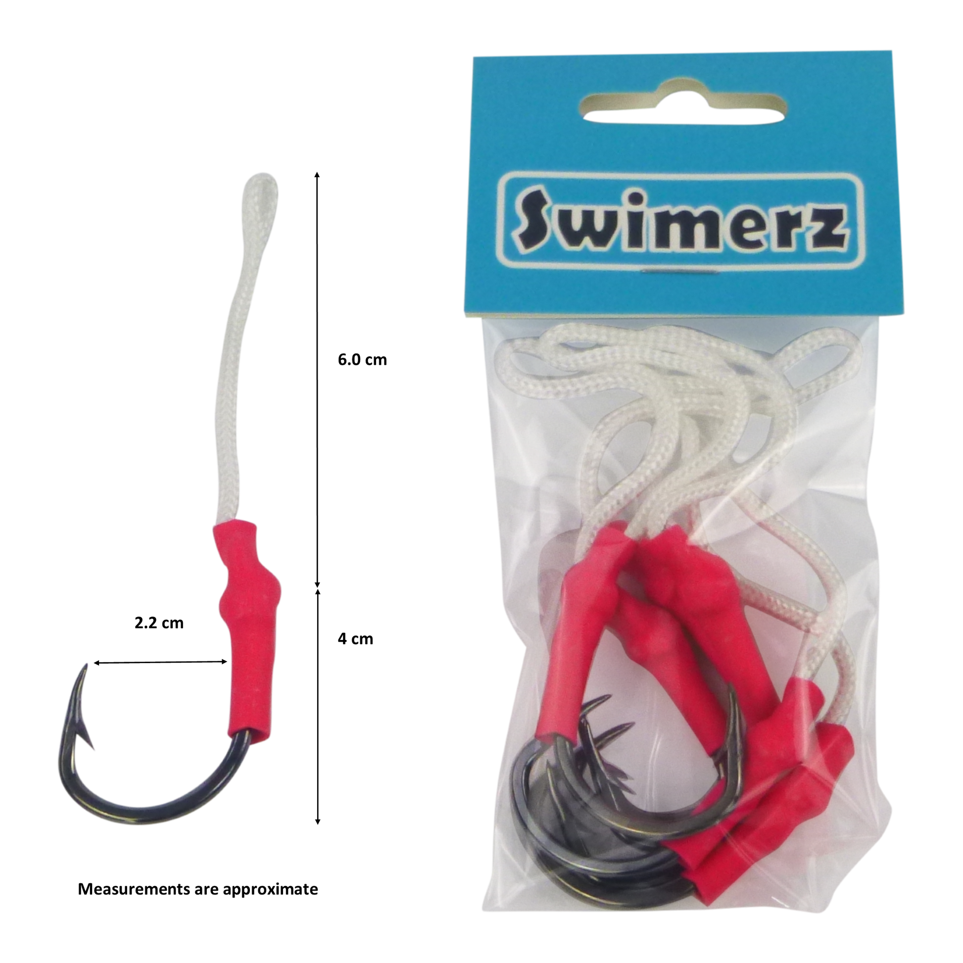 Swimerz 5/0 Single Assist Hooks, 6 pack - Image 2