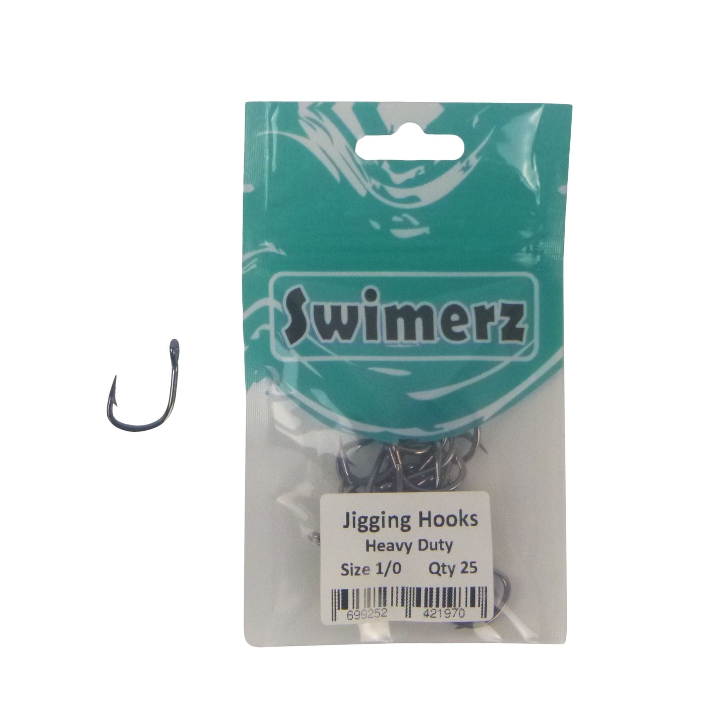 Swimerz 1/0 Heavy Duty Jigging Hooks 25 pack - Image 2