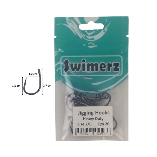Swimerz 2/0 Heavy Duty Jigging Hooks 20 pack - Image 3