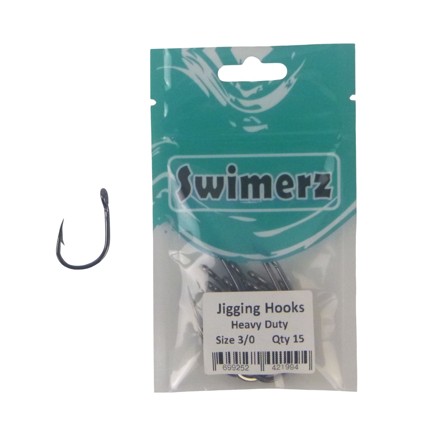 Swimerz 3/0 Heavy Duty Jigging Hooks 15 pack - Image 2