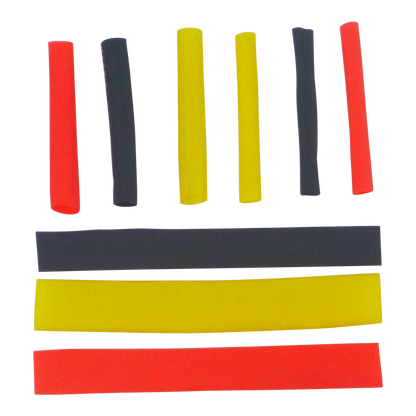 Swimerz Assist Hook Sleeves, 3mm Shrink Tube, Black, Yellow & Red, 50mmL. Qty 45. - Image 2