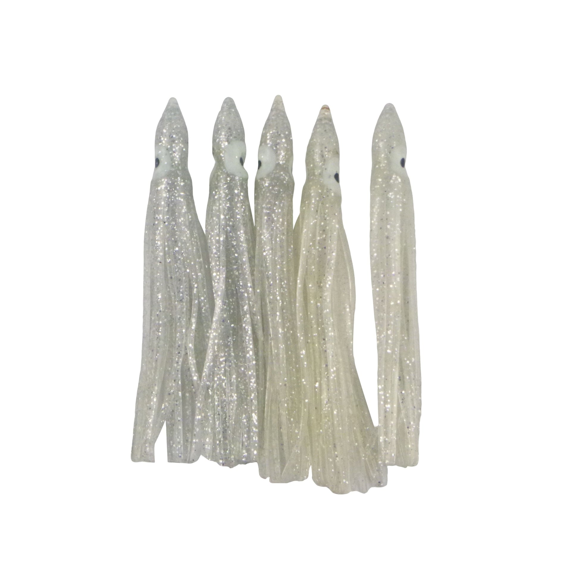Swimerz Octopus Skirts 100mm Silver Glitter, 5 pack