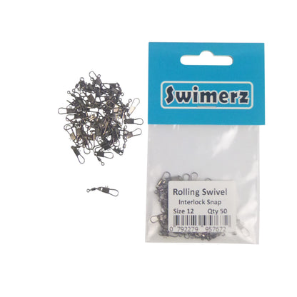 Swimerz Rolling Swivel w Interlock Snap, Size 12, 50 pack - Image 3