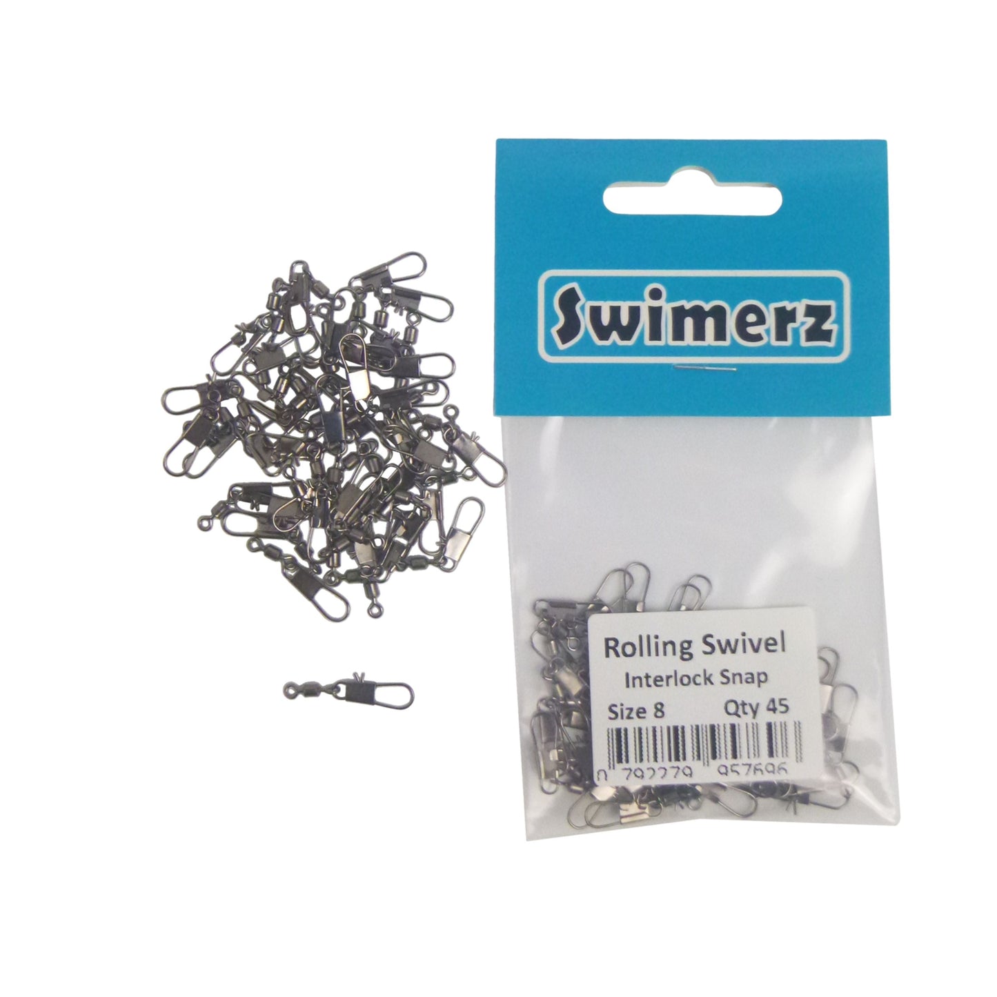 Swimerz Rolling Swivel w Interlock Snap, Size 8, 45 pack - Image 3