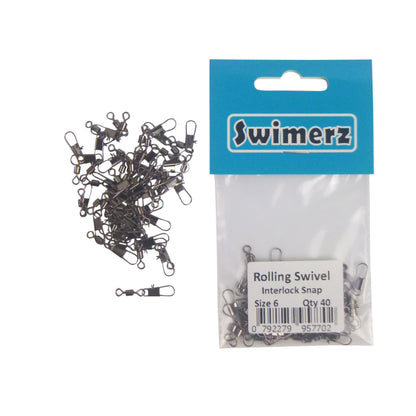 Swimerz Rolling Swivel w Interlock Snap, Size 6, 40 pack - Image 3