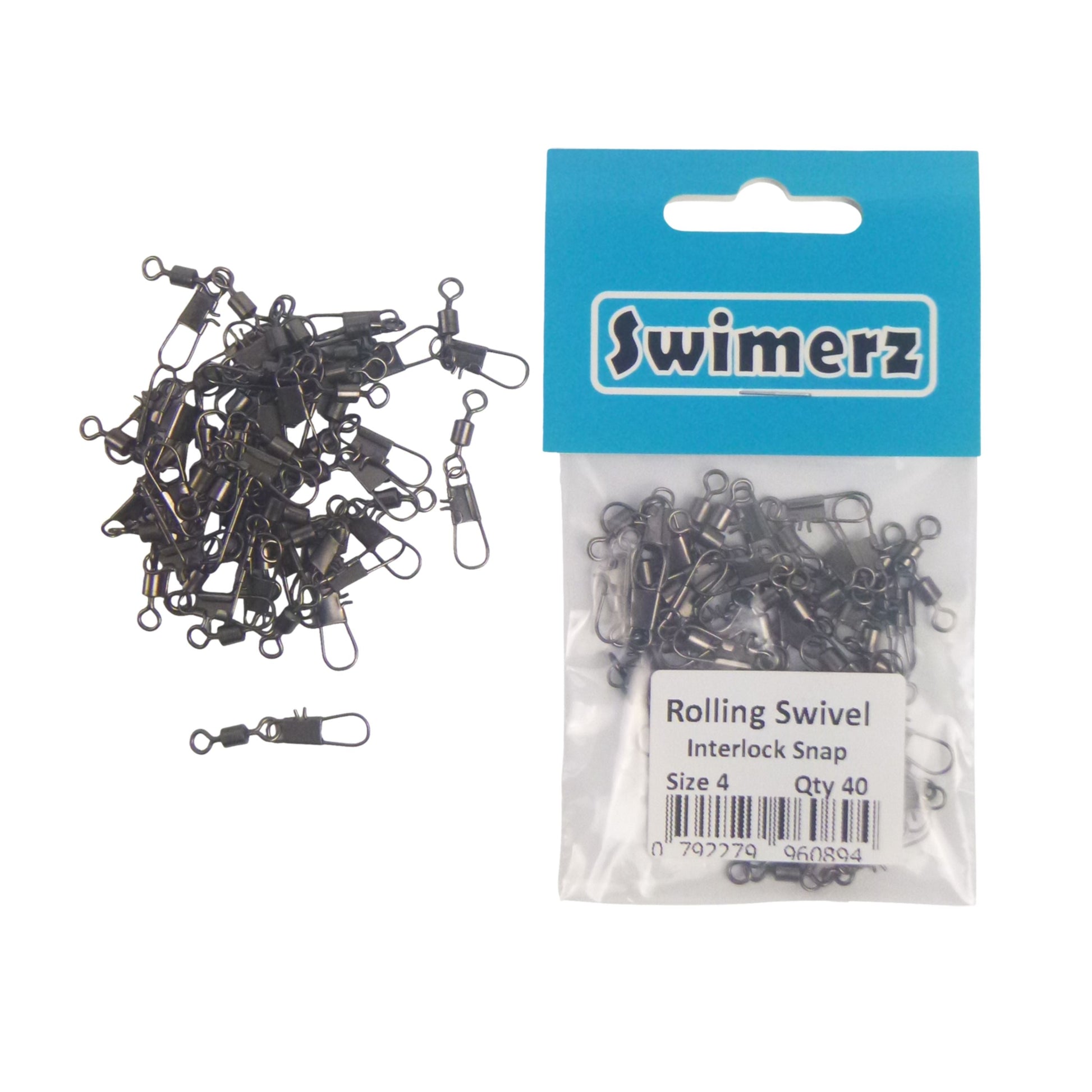 Swimerz Rolling Swivel w Interlock Snap, Size 4, 40 pack - Image 3