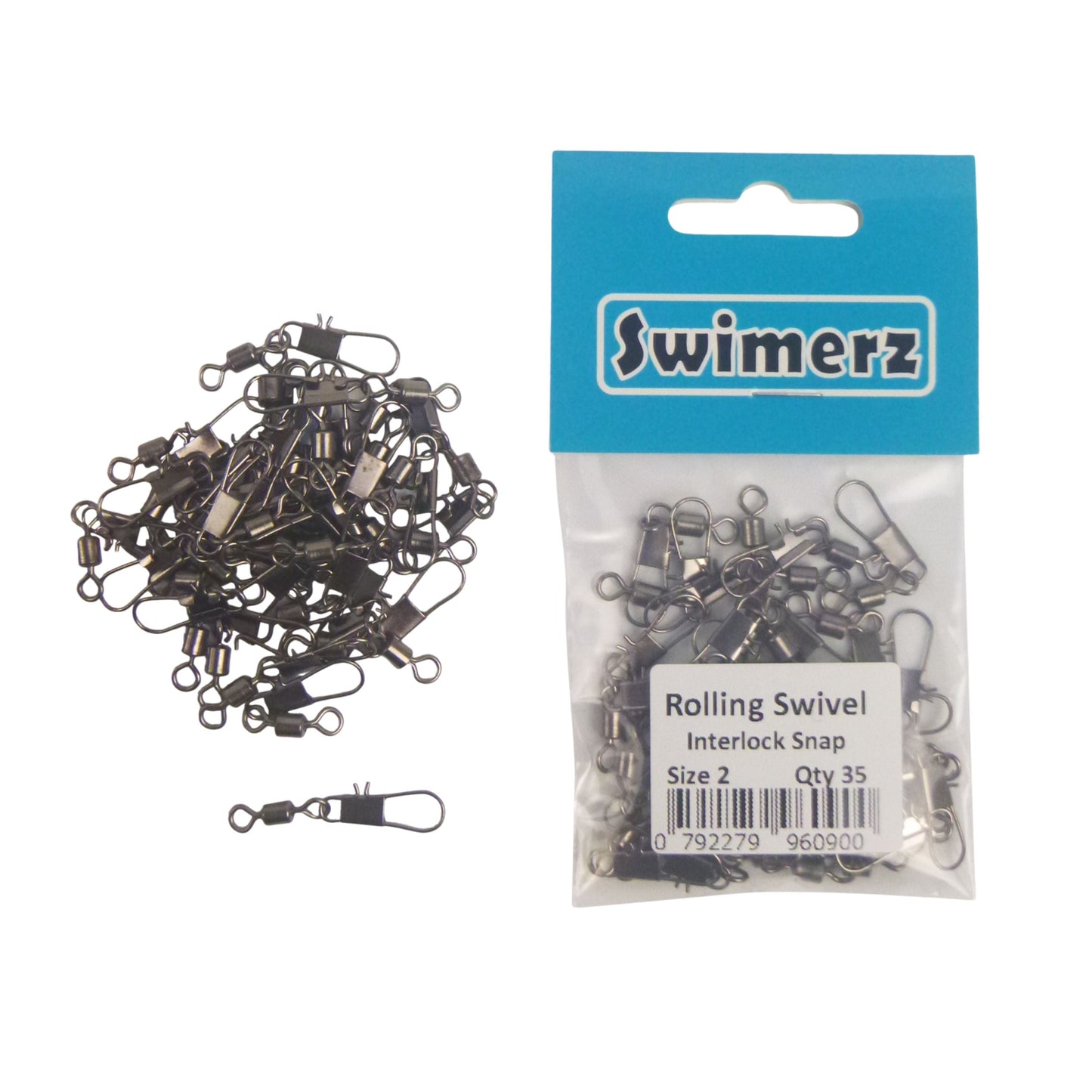 Swimerz Rolling Swivel w Interlock Snap, Size 2, 35 pack - Image 3