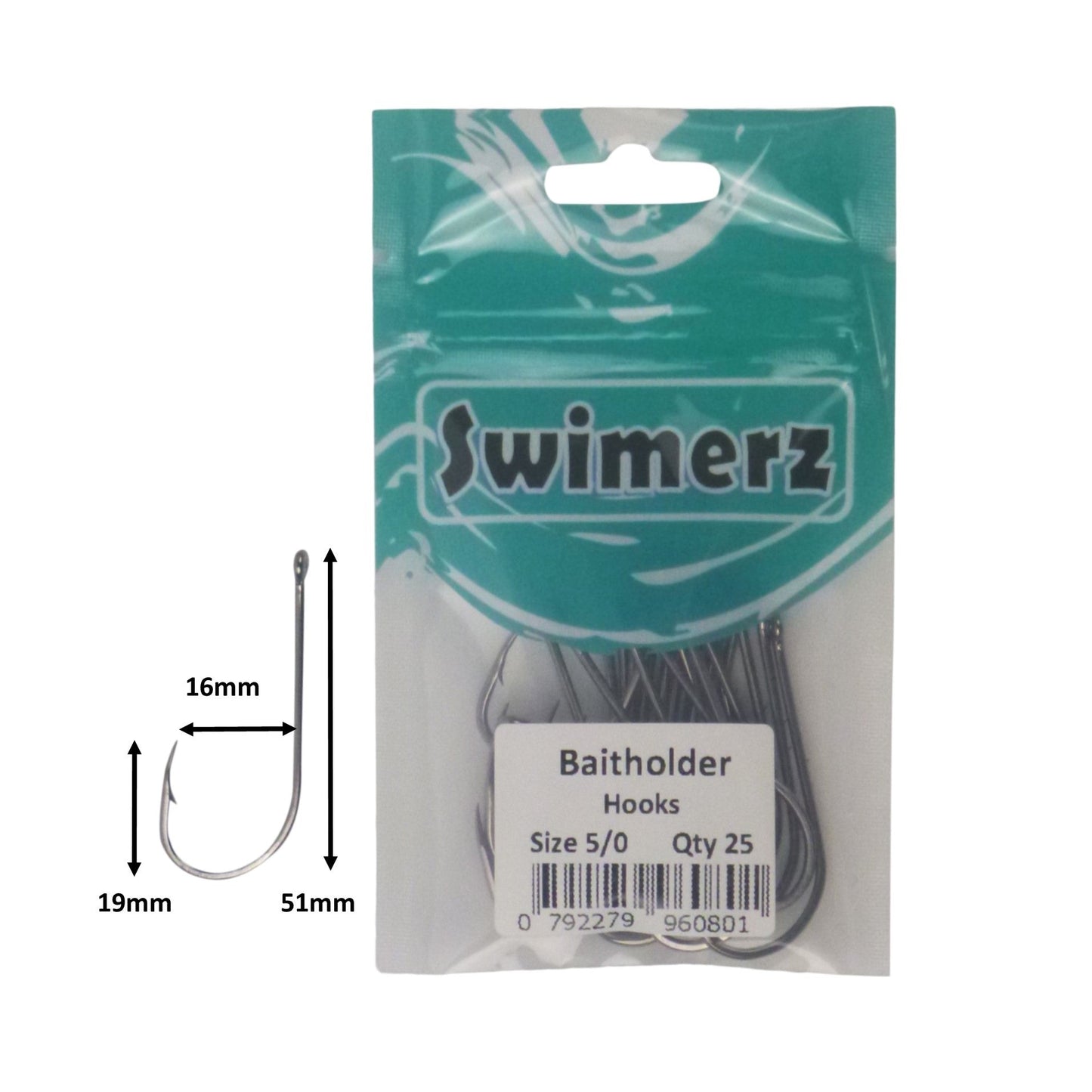 Swimerz 5/0 Baitholder Hook, Qty 25 - Image 3