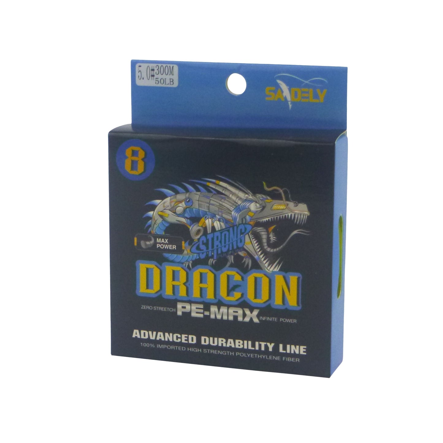 Samdely Dracon X8 Braid, Yellow, #0.8, 10lb, 300Mtr - Image 2