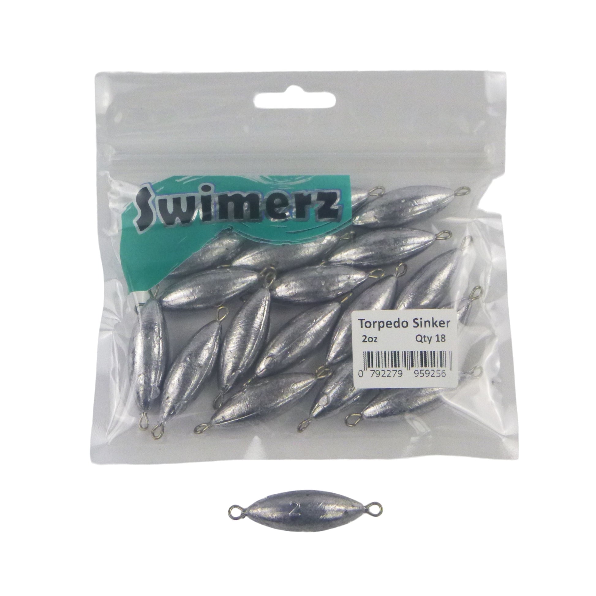 Swimerz 2oz Torpedo Trolling Sinker, Lead 18 Pack - Image 2