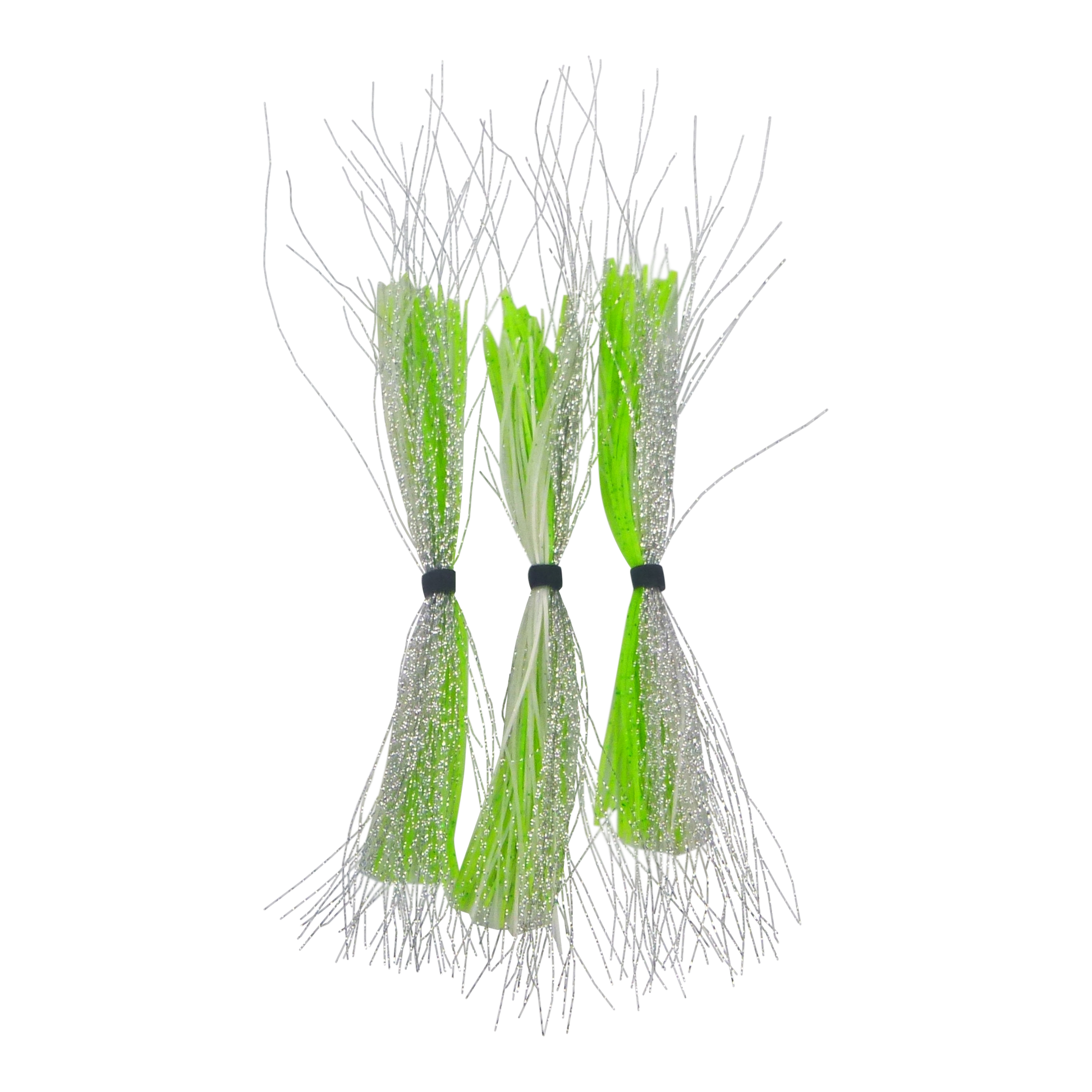 Dekoi Krystal Flash Lure Skirts, Silver Chartruese