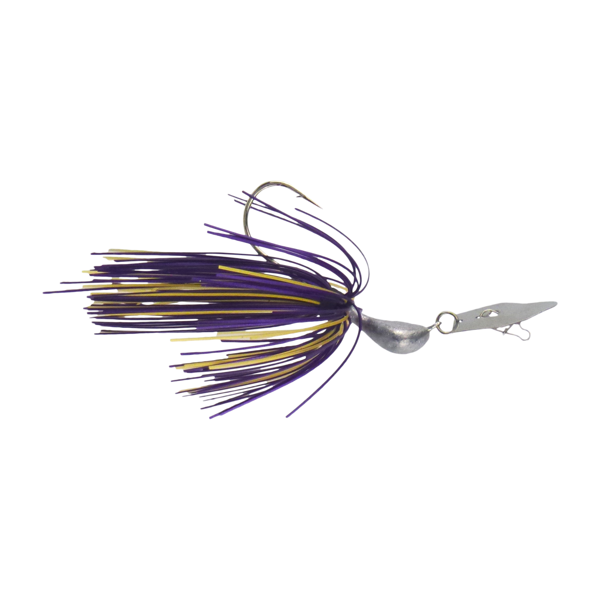 Dekoi 14gm Bladed Swim Jig, Chatterbait, Purple Gold, 2 pack