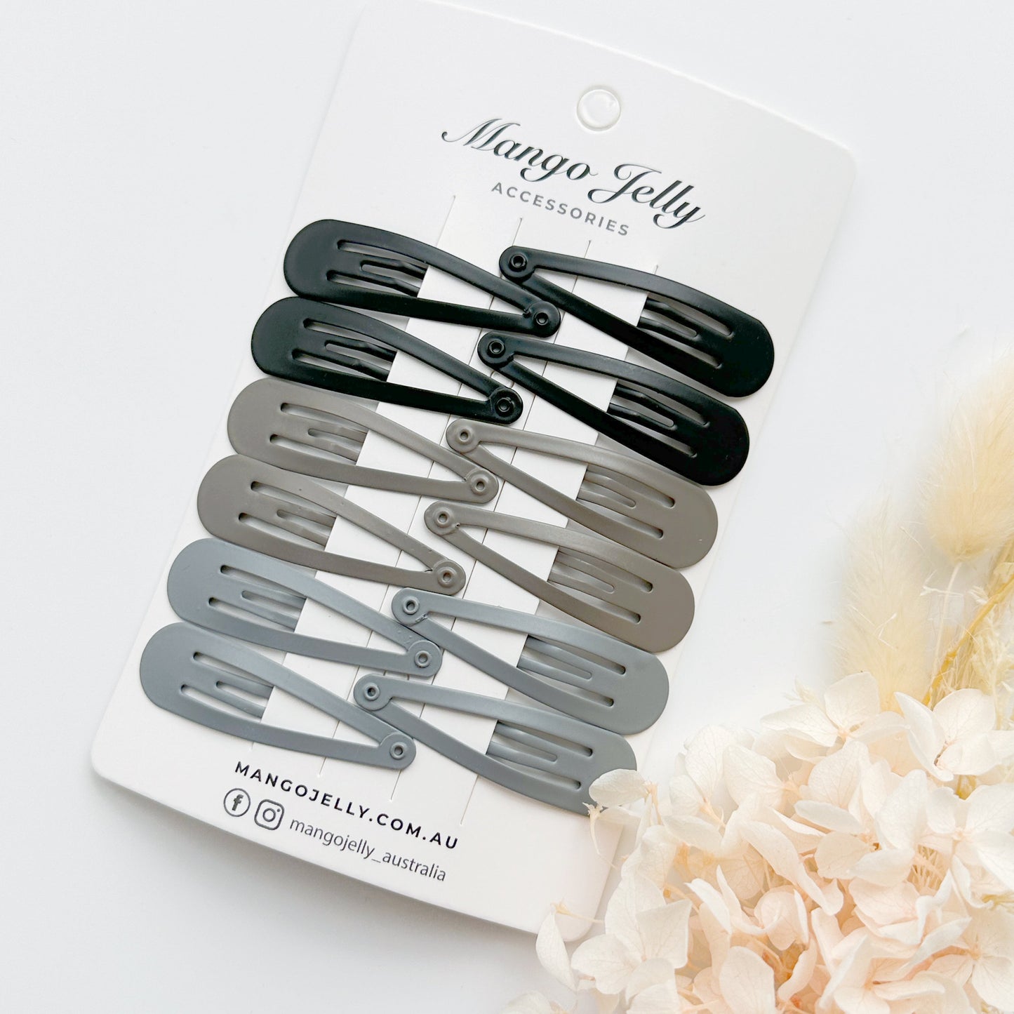 Essential Snap Hair clips - Black - 6 Pieces - Image 2