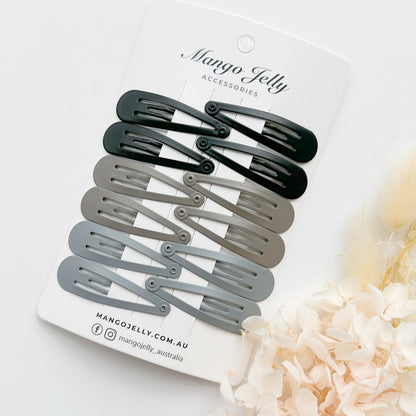Essential Snap Hair clips - Black - 6 Pieces - Image 2