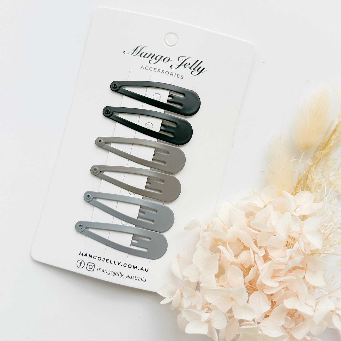 Essential Snap Hair clips - Black - 6 Pieces - Image 3