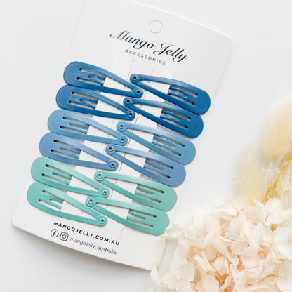 Essential Snap Hair clips - Blue - 6 Pieces - Image 2