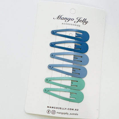 Essential Snap Hair clips - Blue - 6 Pieces - Image 4